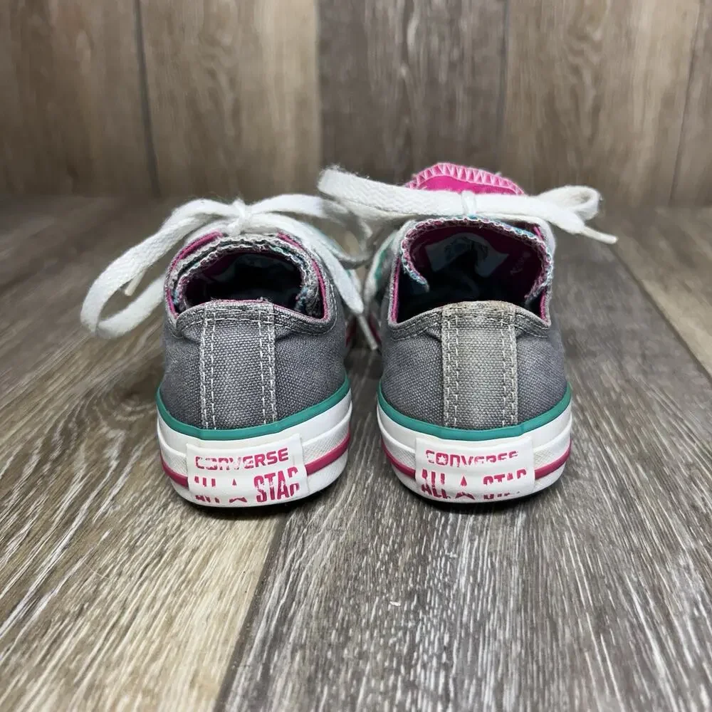 Converse Chuck Taylor All Star Double Tongue Juniors Youth US Size 11 Gray Pink